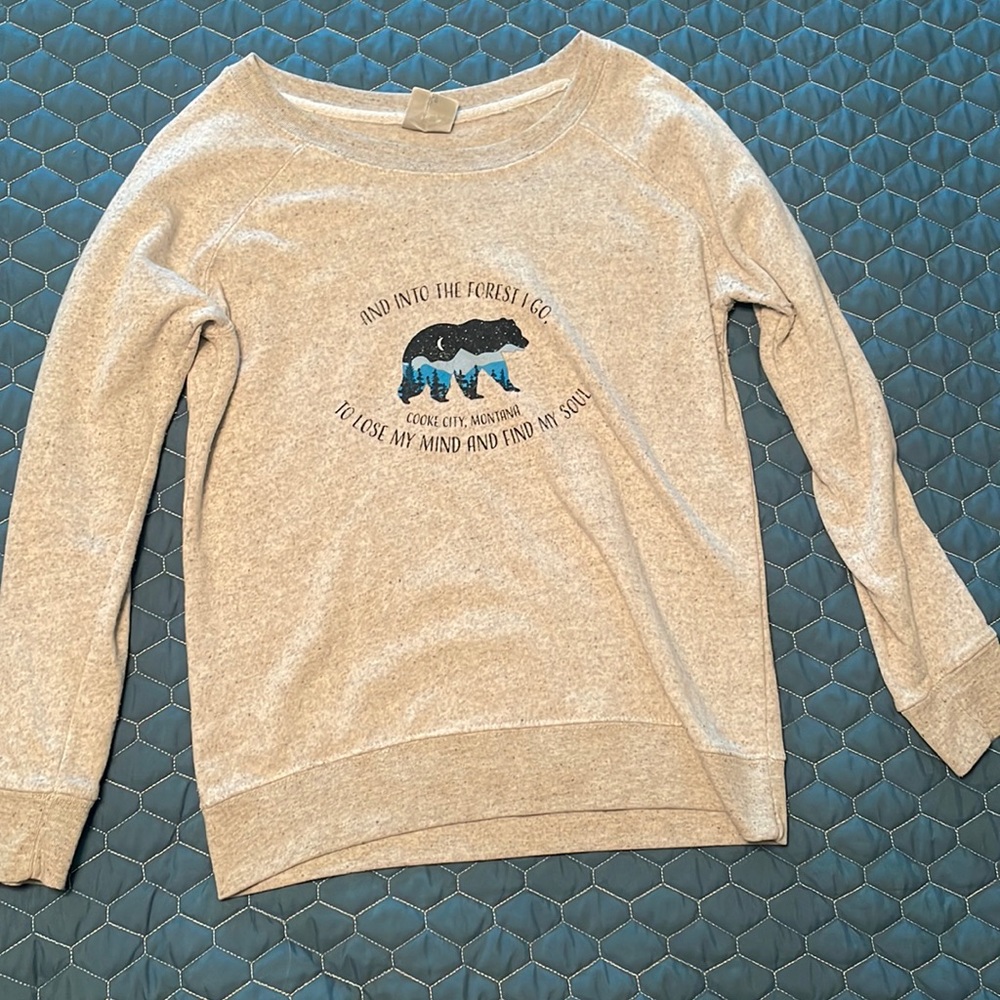 Crewneck sweatshirt bought from a local store in Cooke City, Montana